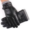 New Autumn and Winter Men's Leather Gloves, Velvet Thickened Cold-proof and Warm Cycling Sheepskin Touch-screen Gloves, Winter