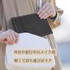 OWLKELA Tabletop Mirror Compact Folding Hand S Size Stand Leather Cover Shatter-resistant Stylish 1612cm Black