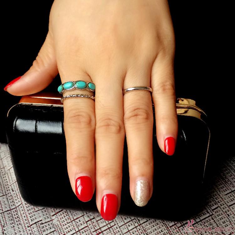 

Богемный этнический набор винтажных колец на фаланги с ромбами и драгоценными камнями для женщин (7-частный)