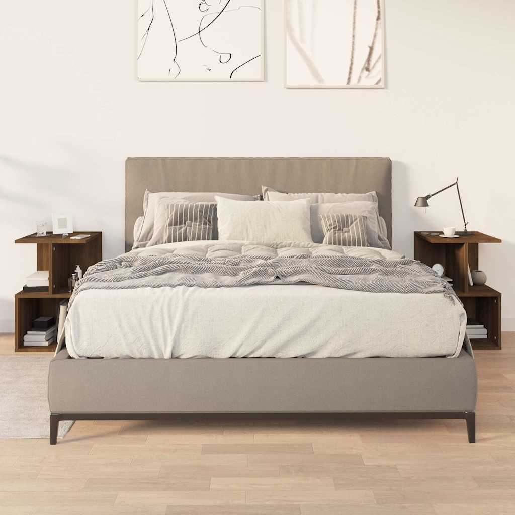 Nightstands 2 pcs Brown Oak Effect 35 x 35 x 55 cm Particleboard