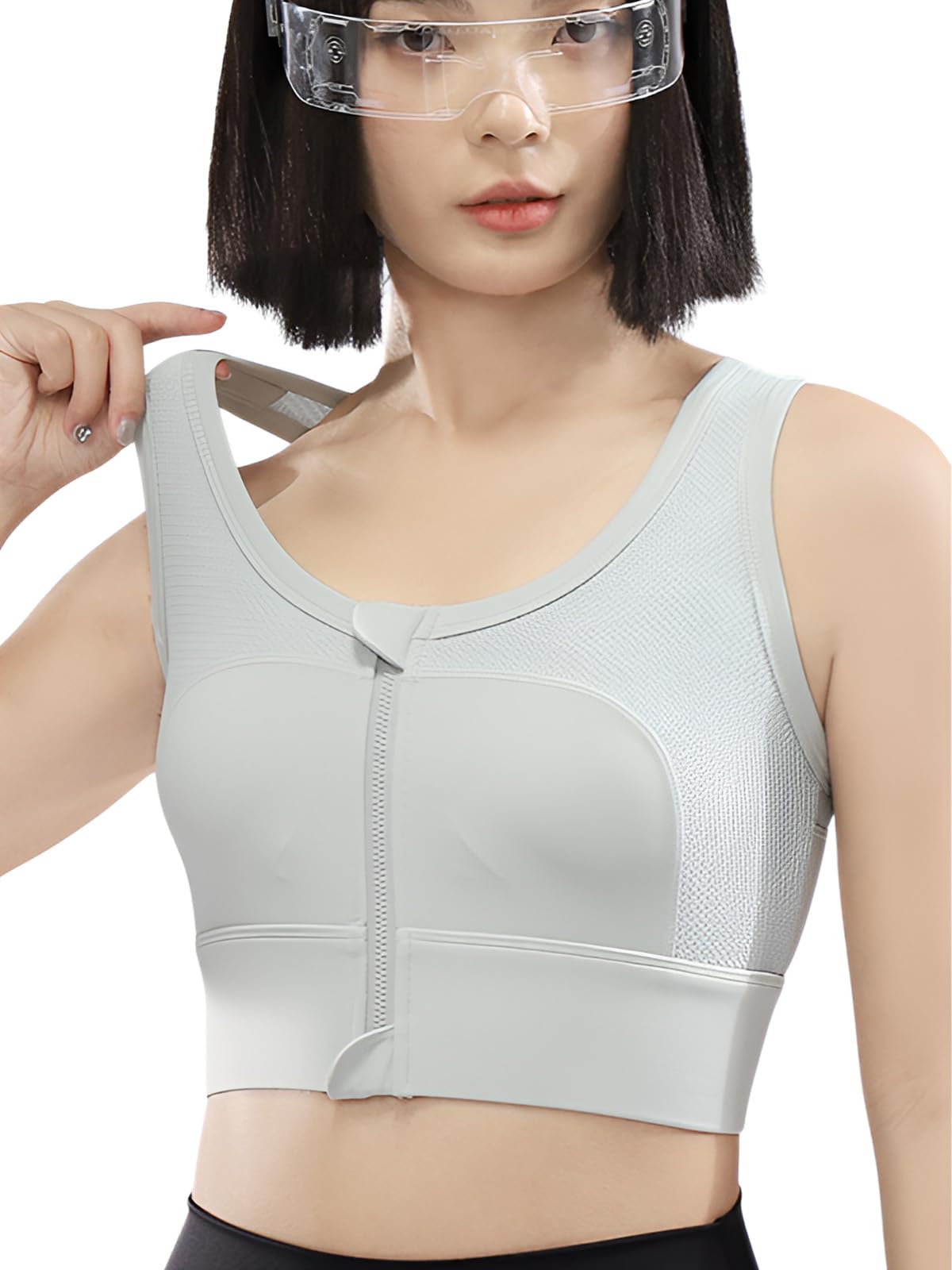 

Veimia Sports Интегрированный Плюс Моделирующий Женский Бюстгальтер, Нескользящий, Спереди на застежке, Сетчатый, Быстросохнущий, Дышащий, Эластичный, Высокий манжет, Беспроводной, Чашка, Размеры, зелёный