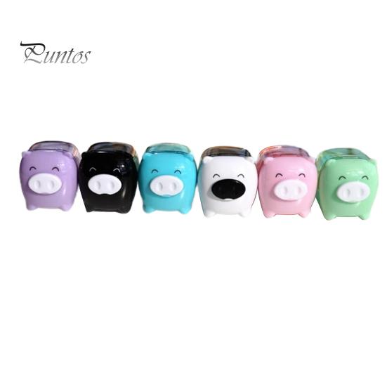 School Manual Pencil Sharpener Pig Shaped Plastic Waste Office Storage Convenient Curler for Desktop