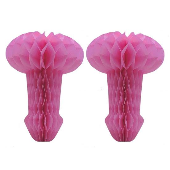 2 Pcs Penis Honeycomb Centerpieces Hanging Paper Honeycomb Decorations Honeycomb Table Ornaments for Bachelorette Party Decor