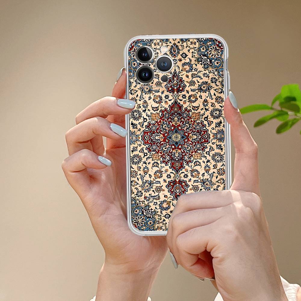 

Persian Carpet Floral Pattern For IPhone 17 16 16e 15 14 13 12 11 Pro Max Mini Plus Phone Case iPhone 12 pro
