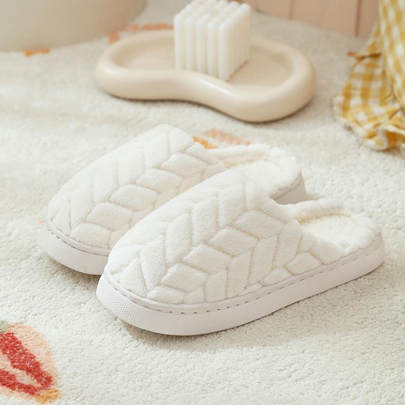 New simple non-slip cotton slippers women's autumn and winter parent-child indoor home children's plush slippers men