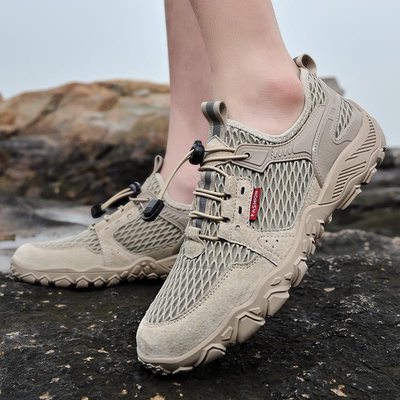 Summer Men's Large Size Outdoor Mesh Shoes Breathable Hiking Shoes