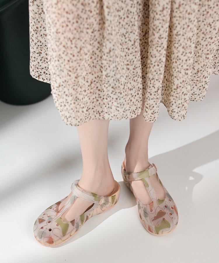 2024 Women's Summer Printed Thick-Soled Beach Sandals - Soft Jelly Shoes for Nurses and Pregnant Women