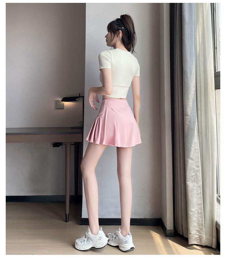 2024 Women's Quick-Dry Tennis/Badminton Sportswear Set - Summer Shirt with Fashion Running Yoga Skirt