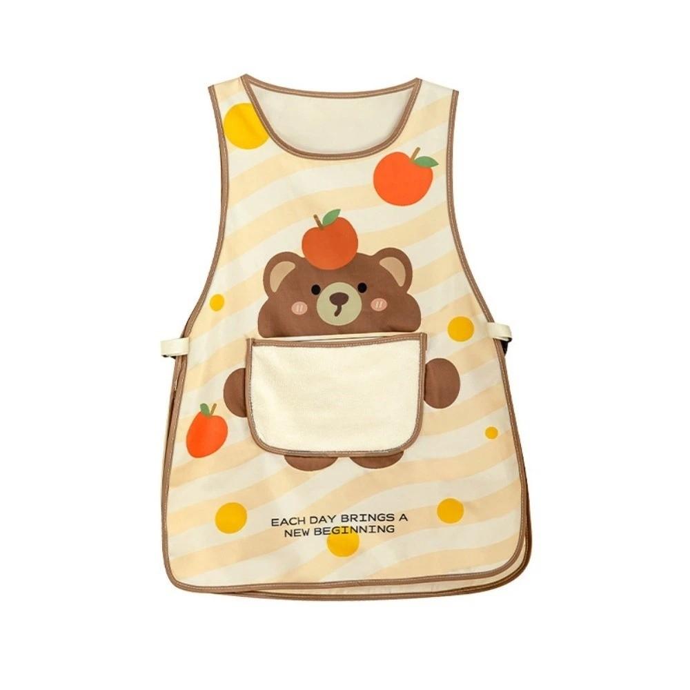 Breathable Baking Apron Waterproof Kitchen Cooking Apron Unisex Workwear Apron Coffee Shop Vest Type Bear
