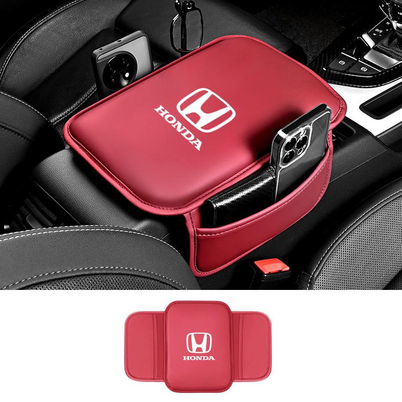 EKSBU1 Leather Car Armrest Box Pad Memory Center Console Arm Rest Protector Cover with Storage Pocket Cushion For Honda Civic Fit CR-V