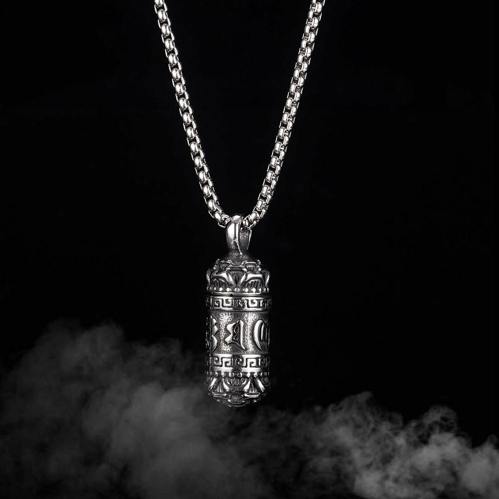 OPK Retro Cylindrical Pendant Necklace