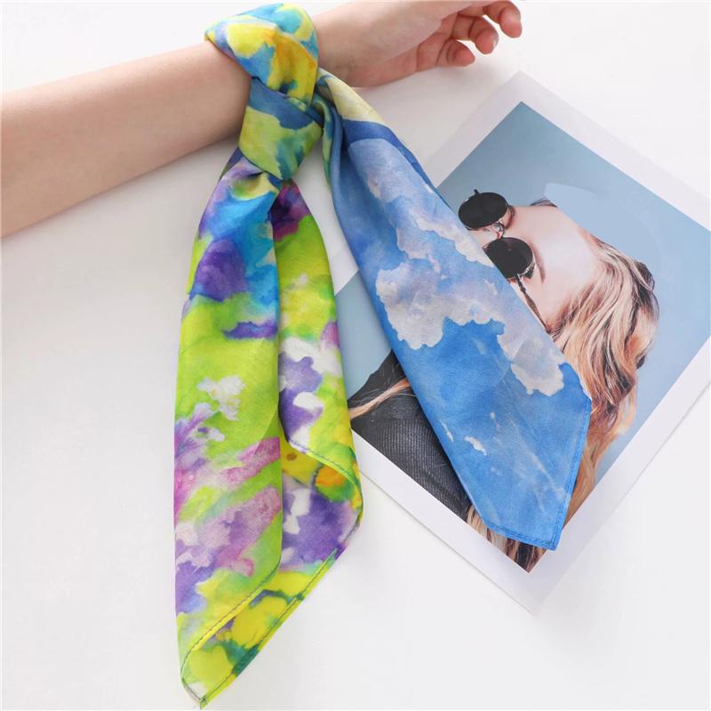 

68*68см Шарф 30% Шелк + 70% Хлопок Романтический Цветочный Квадратный Платок Женский Летний Головной Платок и Шарф на Шею Легкий Роскошный Подарок 68*68CM