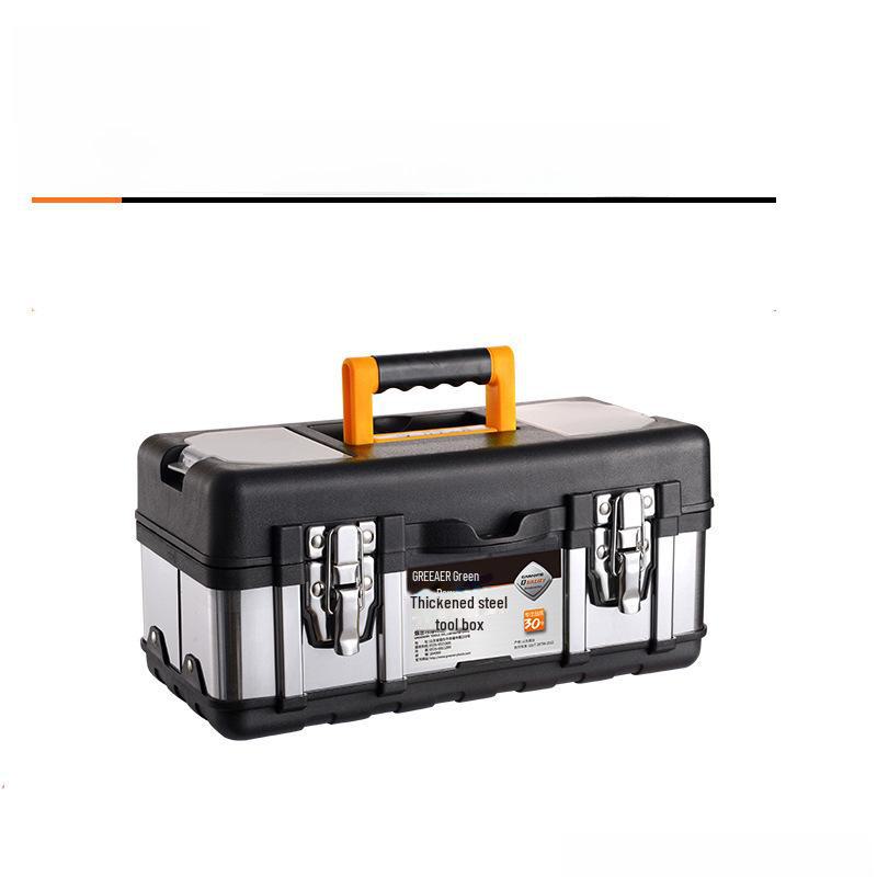 Green Forest Stainless Steel Toolbox: Multifunctional Storage for Hardware & Electricians