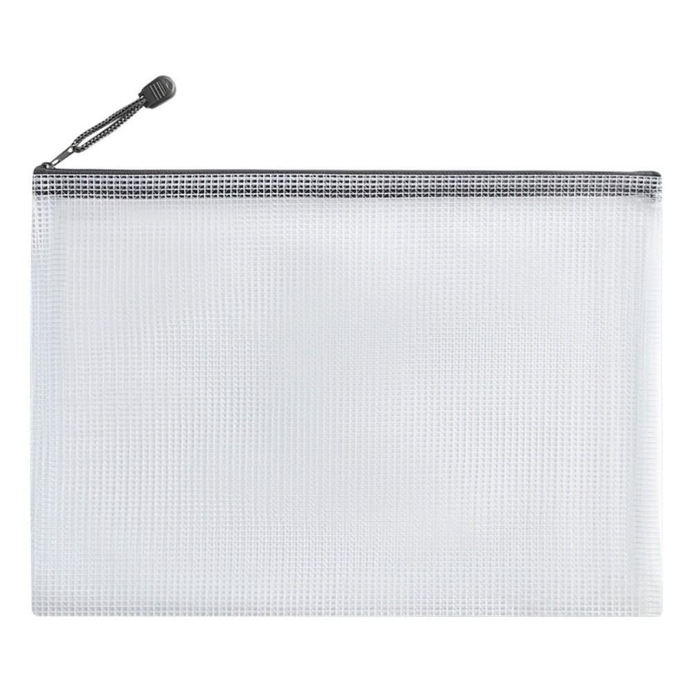 5pcs A4 Document Organizer Bag Large Capacity Stationery Storage Bag Mesh Zipper Pouch  Office