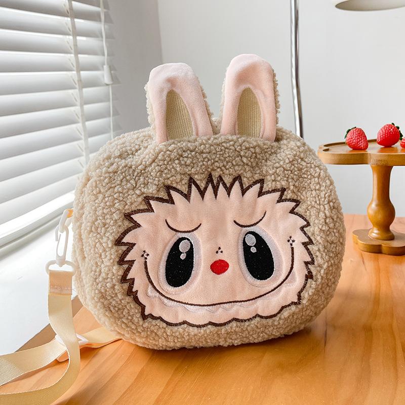 Children's Labubu Crossbody Bag, Cartoon Backpack, Matt Coin Purse, Girls' Bubble Plush Bag