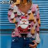 Women's Fashion Casual Long Sleeve V Neck Blouses & Shirts