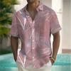 Camicia da uomo a maniche corte stile hawaiano retrò, Stampa alla moda, Stile vacanza al mare, Collo a revers, Tessuto confortevole, Taglie