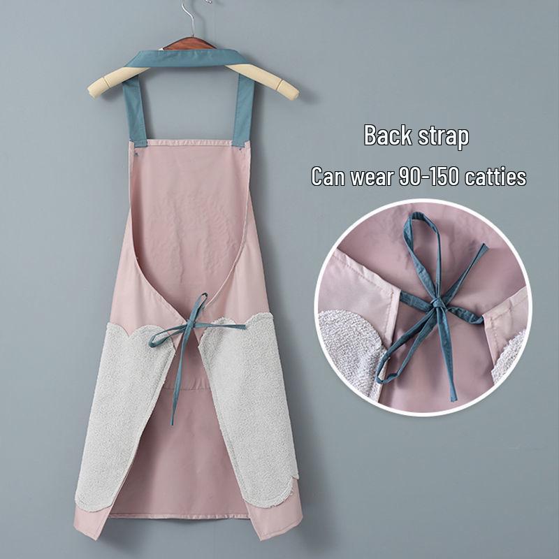 Wipeable Japanese-Style Apron: Fashionable, Waterproof, Oilproof for Women