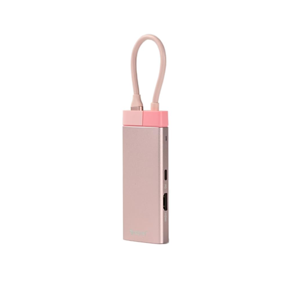 EGRET 1to5 to USB HDMI Docking Cable 100W PD USB Video Pink EH23-5C USB-C USB-C Hub, Adapter, Connector, Station, Management, Aluminum, 5-in-1,