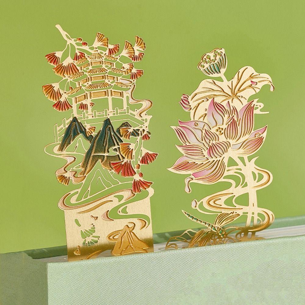 Tassel Hollow Out Bookmark Metal Book Clip Retro Metal Bookmark  Student