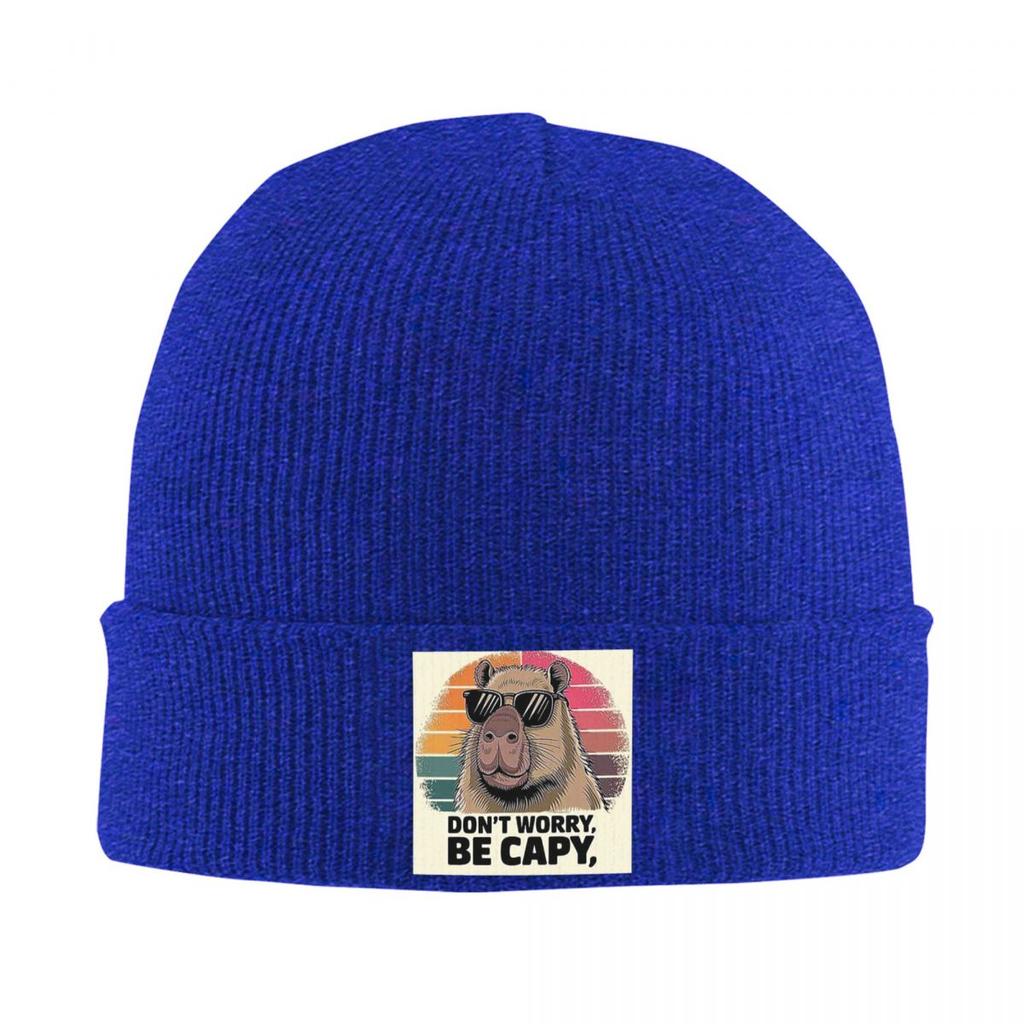 Cute Capybara Be Cappy Warm Knitted Cap Winter Knit Bonnet Hat Skullies Beanies Hip Hop Caps for Unisex