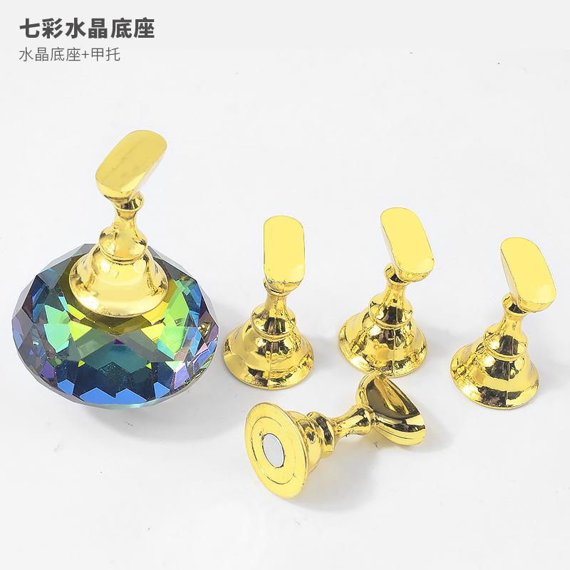 

Подставка для ногтей для практики нейл-арта, японская подставка для ногтей с кристаллами и драгоценными камнями в виде симфонии, подставка для ногтей, основа в виде лотоса, основа с магнетизмом