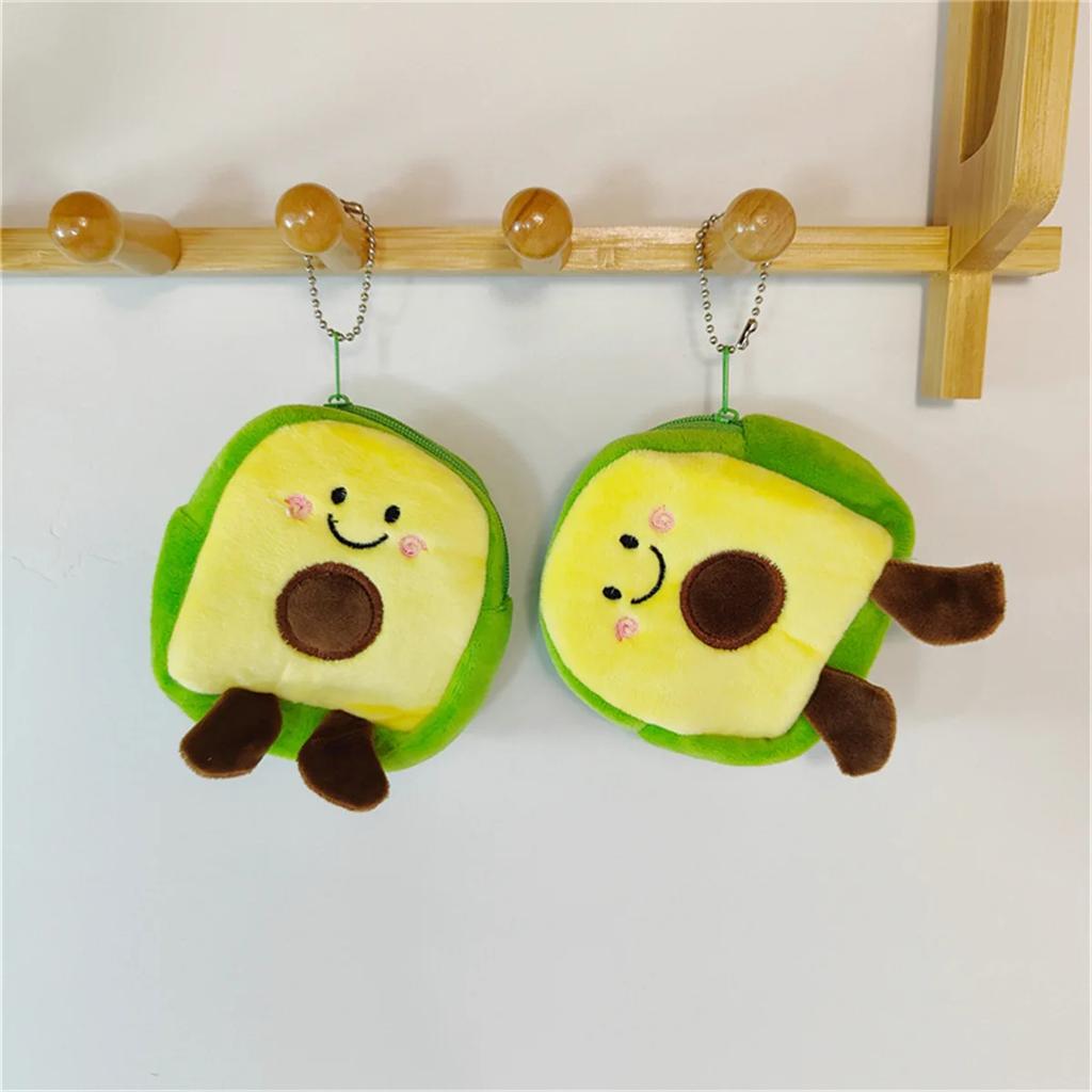 Cute Fruit Avocado Shaped Coin Purse Headphones USB Cable Lipstick Storage Bag Pendant Key Chain Party Gifts