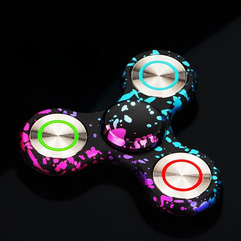 3 Colour Luminous Metal Fidget Spinner Camouflage Triangle Hand Spinner Fidget Playthings designed for Adult Office Stress Reliever Playthings