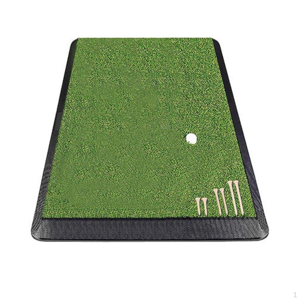 Golf Hitting Mat Practice Drive Training Portable Gear Artificial Turf Pad Rubber Base for