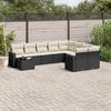Vidaxl 10-Cz. Garden Lounge Set, Cushions Black Rattan Pe