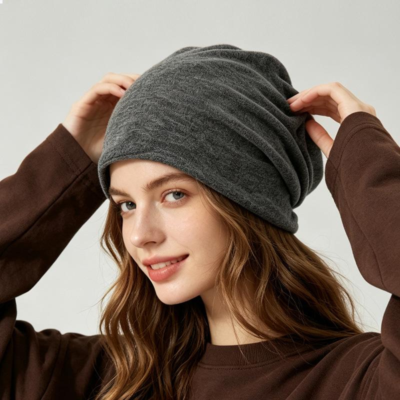 Stacking hat outdoor winter warm cover cold hat solid color wool thickened cycling windproof bag head hat confinement hat