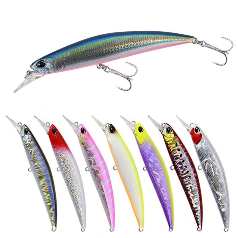 110MM 27G ABS Artificial Hard Bait Long Cast Slow Sinking Wobbler Midwater Jerkbait for Pike-7 Colors Freshwater Saltwater