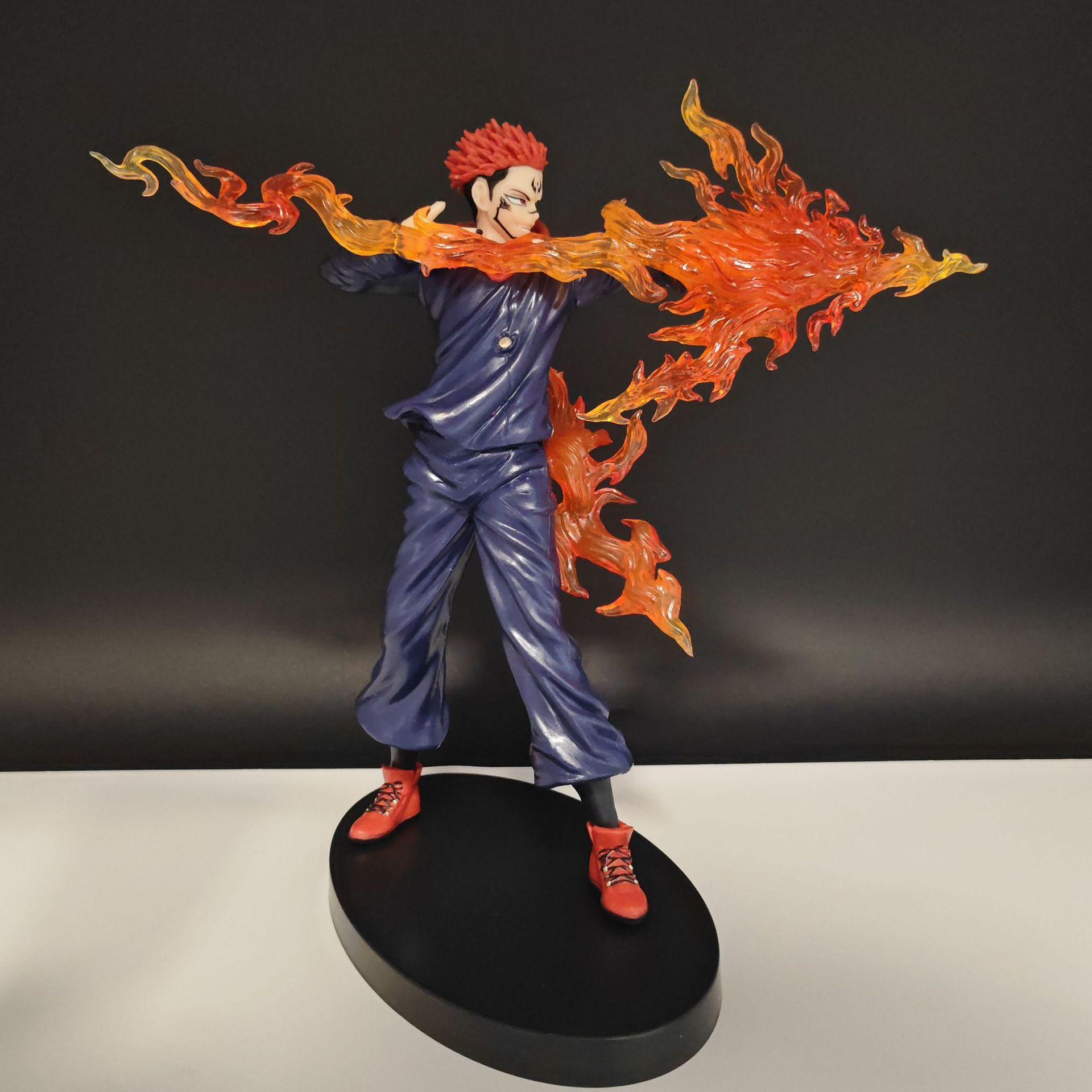 

Jujutsu Kaisen Ryomen Sukuna Itadori Yuji Flame Effect Animation Collector-Worthy Figure Miniature Statue Tabletop Decoration Piece Collectable