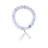 Pink Crystal & White Pearl Beaded Bracelet with Retro Gourd Pendant for Women