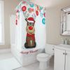TU Festive Christmas Shower Curtain Holiday Waterproof Decor Reindeer Pattern Bathroom Curtain Xmas Home Decor Modern Style Holi