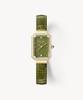 Lollalojeu Ms. Lola Green Onyx Zirconia Leather Wristwatch