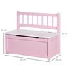 Children's toy chest/storage bench with hinged lid and safety hinges, 60 x 30 x 50 cm, pink