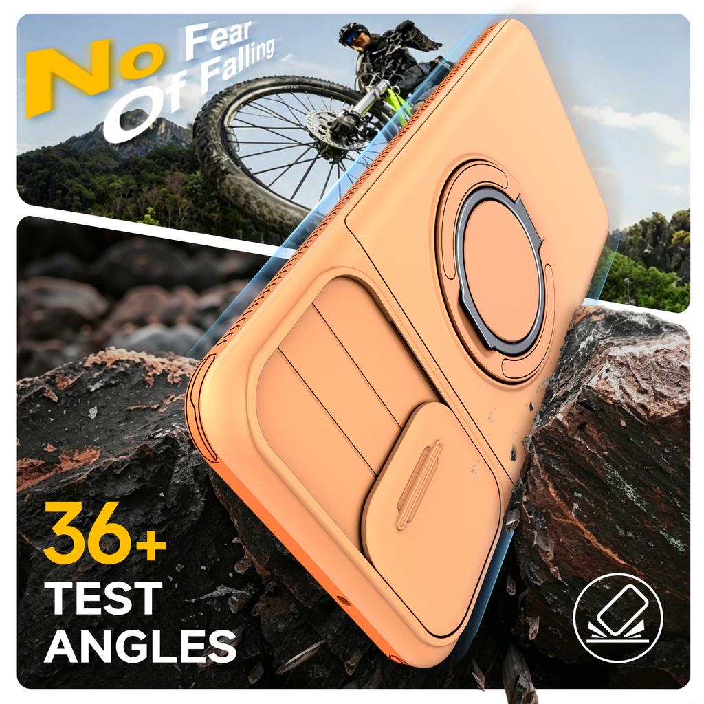 Case For Samsung Galaxy A27 A57 A37 A17 A07 A56 A36 A26 A16 A06 A55 A35 A15 Slide Lens Protect With Card Ring Holder Armor Cover