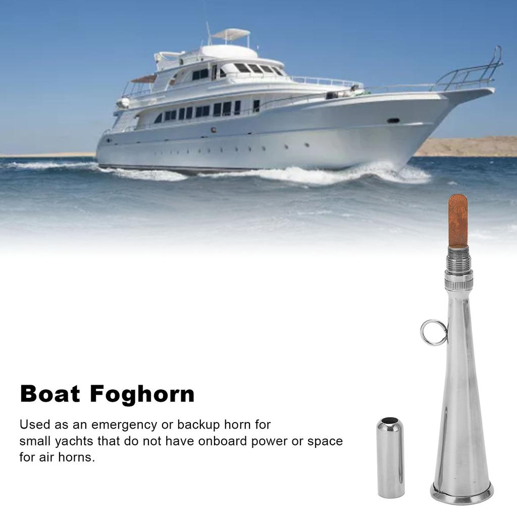 Handheld Foghorn Stainless Steel Fog Horn Removable Mouthpiece Accessory for Boat Parts