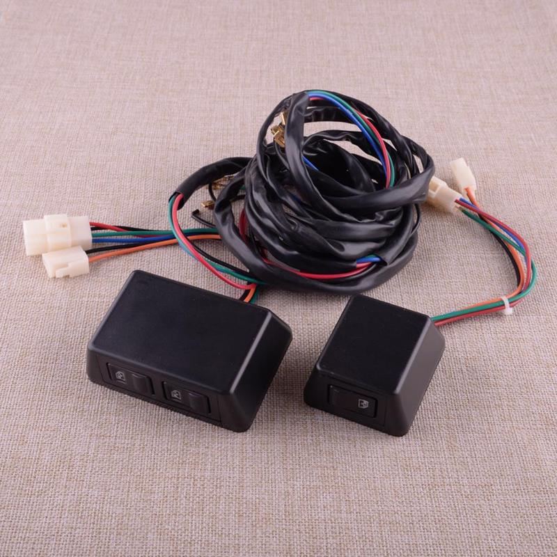 12V Universal Car Auto Front 2 Doors Lock Power Window Switch Cable Harness Kit