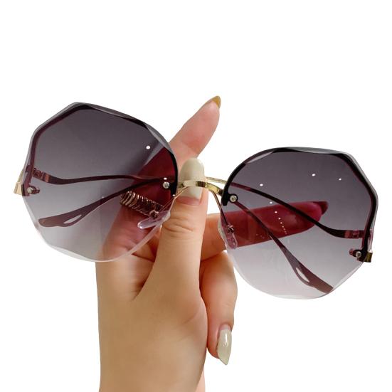 

Солнцезащитные очки для женщин и мужчин, ретро, восьмиугольная металлическая оправа, градиентные линзы, UV400, винтажные многоугольные очки для активного отдыха темно-серого