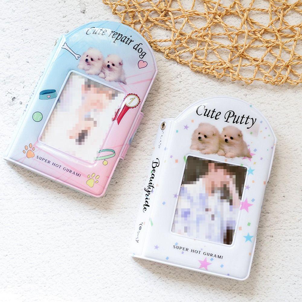 Creative Cute Puppy Card Album PVC with 16 Internal Pages Photocard Binder 3 Inch Mini Idol Card Collect Book