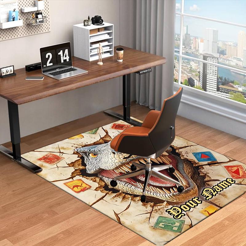 1PC Custom Name Dinosaur Escape Adventure Theme Floor Mat Ideal for Living Room, Game Rooms, Office, Bedroom Floor Mat Playful Design