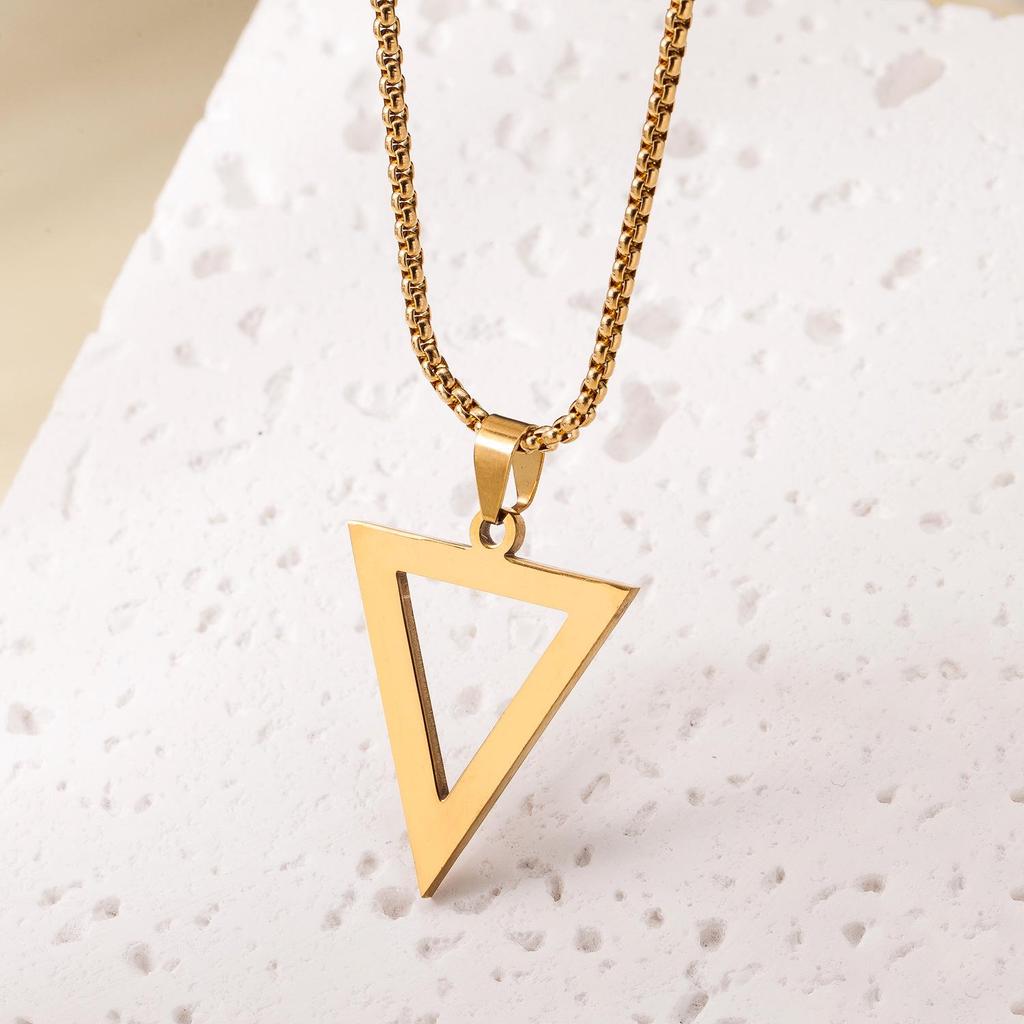 Trendy Titanium Steel Necklace: Unisex Stainless Steel Hollow Star Pendant, Long Chain