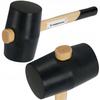RUBBER HAMMER Paving Black for Paving Stones Wooden Handle 450g Vorstahl