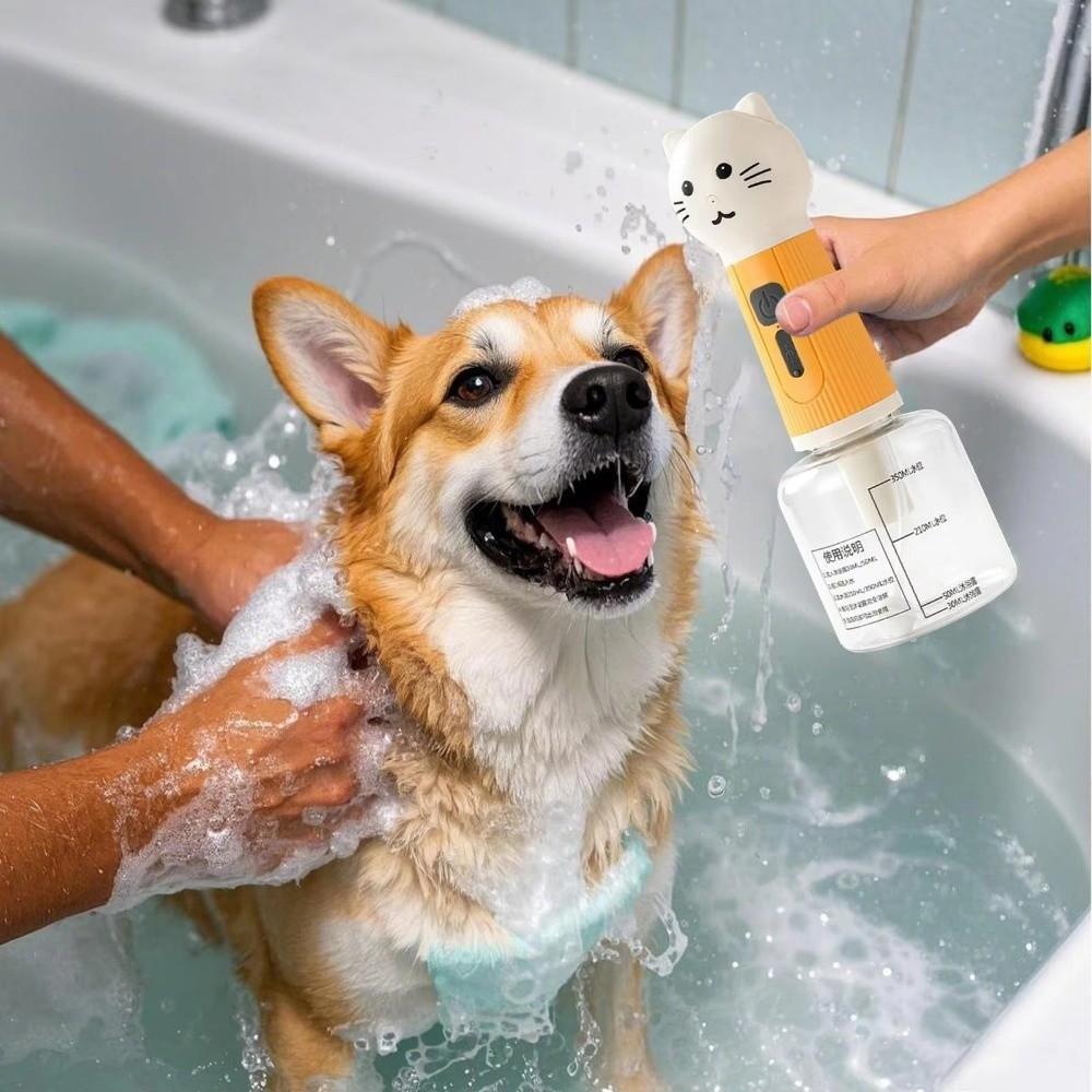 Ładowany przez USB Elektryczny Pieniacz Szamponu dla Psa Kształt Kota Dozownik Mydła dla Kota Codzienne Użycie w Domu