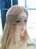 Retro British Black Rhinestone Eye Mask Veil - Handmade Mesh Hair Accessory
