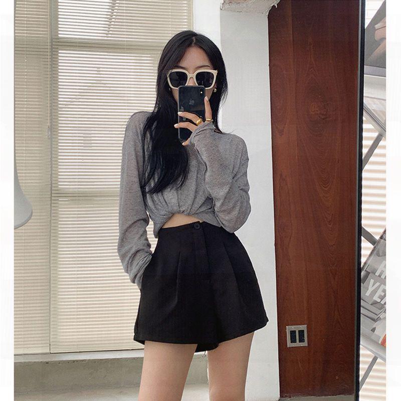 

2022 Summer Women s High-Waisted A-Line Wide-Leg Casual Korean-Style Slimming Shorts 2XL (Recommended 135-155 jin)