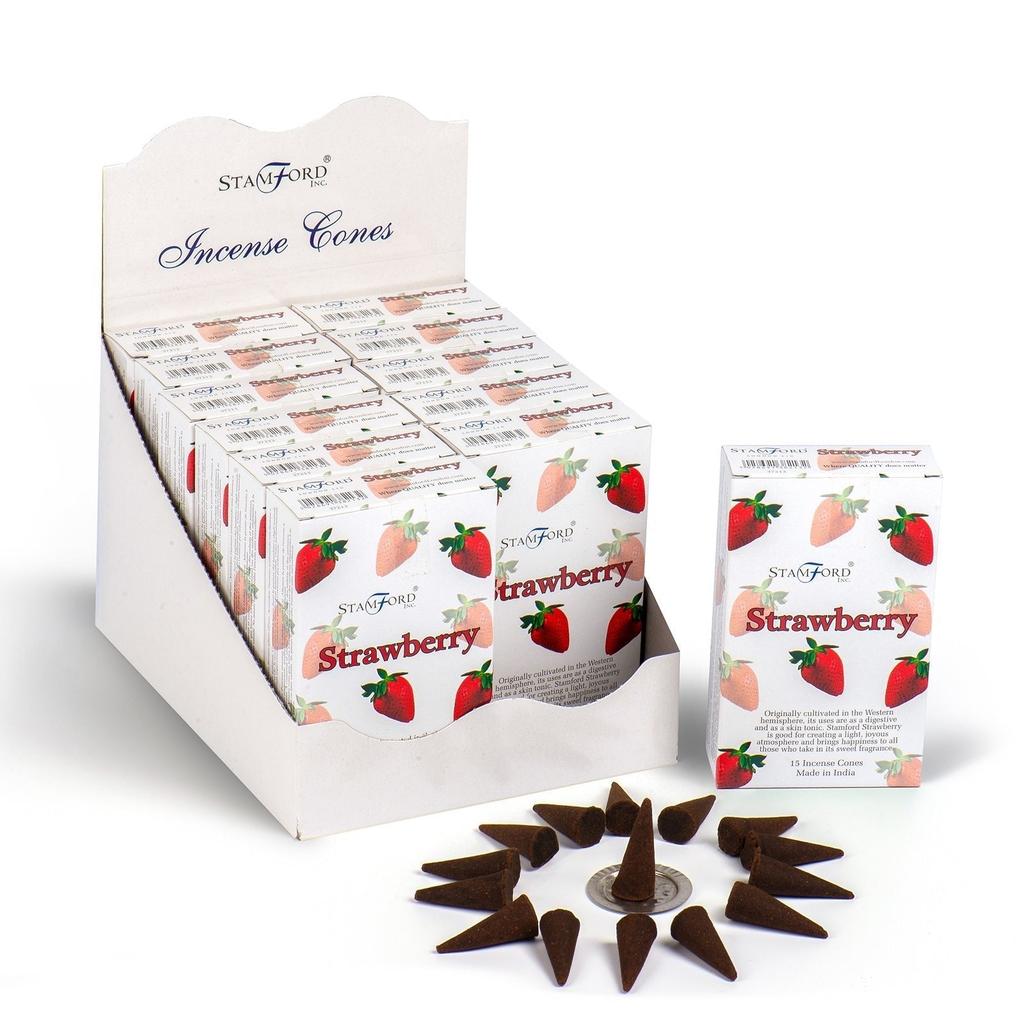 Strawberry Incense Cones 15 Pack Stamford