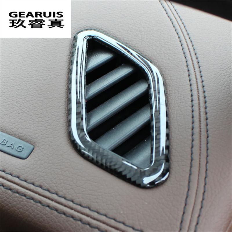 Estilo de carro, artigo de decoração com controle intermediário/caixa de armazenamento, acessórios de lantejoulas, fibra de carbono para mercedes benz gla cla a